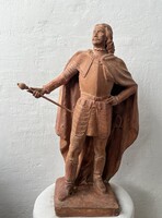 Kisfaludi Strobl Zsigmond - II. Rákóczi Ferenc terrakotta szobor és Strobl kézzel írott Képeslapja