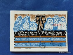 KNEITLINGEN / NÉMETORSZÁG 75 PFENNIG 1921 BAGOLY! RITKA SZÜKSÉGPÉNZ!