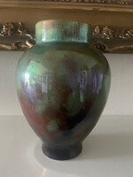 Zsolnay eozinmázas, körpecsétes váza