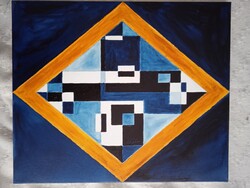 Kortárs Absztrakt festmény  - Olaj, vászon - 50 cm x 60 cm lakkozva!!!