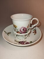 Bécsi porcelán rokokó Trembleuse csokoládés csésze aljával 1760-1770