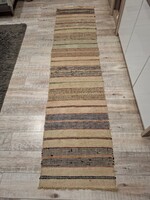 Rég, retró kézi szövésű 2,45 m hosszú rongyszőnyeg