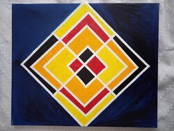 Kortárs Absztrakt festmény  - Olaj, vászon - 50 cm x 60 cm lakkozva!!!