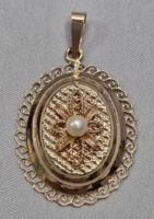 18 K arany medál igazgyönggyel 3,8,16 g