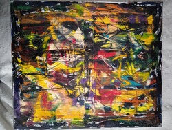 Kortárs Absztrakt festmény - Olaj, vászon - 50 cm x 60 cm lakkozva!!!