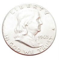USA,Franklin half dollar 1963 EF+ ezüst 12.50g900