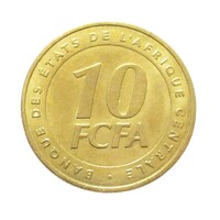 Közép-afrikai Köztársaság,10 francs 2006 aUNC+ réz