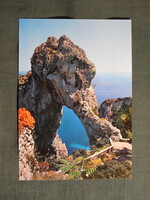 Képeslap,Olaszország,Capri sziget,Arco Naturale kőív látkép,részlet ,1970-