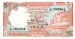 Sri Lanka 5 rúpia 1982 UNC