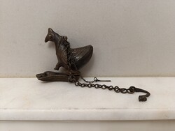 Antik mécses buddha buddhista patinás bronz madár szobor olaj lámpa Ázsia 317 6280