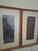 Réz képek Don Quijote és Sancho Panza