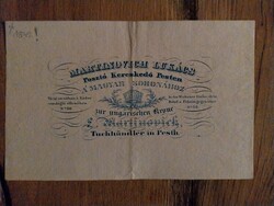 Martinovich Lukács Posztó Kereskedő 1842-es kézzel írt számla, elismervény, papírrégiség