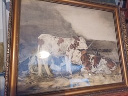 Edvi Illés Ödön színezett rézkarc