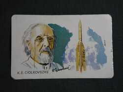 Kártyanaptár,MN,űrhajózás,Gird-X rakéta,grafikai,1979, (1)
