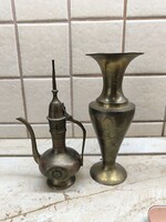 Réz dísztárgy 2 db eladó eladó! Réz váza, karafa