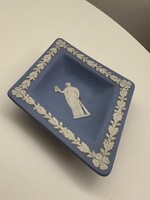 Wedgewood angol kék fehér festett porcelán gyűrűtartó / tálka
