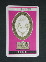 Kártyanaptár,Tamási Kop-Ka ÁFÉSZ,Dám étterem presszó,1978, (1)