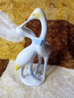 2601/61 Hollóházi porcelán art deco kócsagpár figura