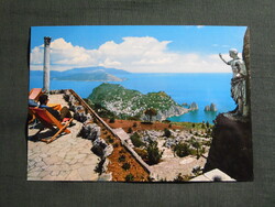 Képeslap,Olaszország,Capri sziget,Anacapri,Monte Solaro kilátópont látkép,részlet,1970-