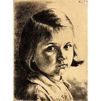 Kiss Terézia (1928- ) Kislány portré /számlát adunk hozzá/