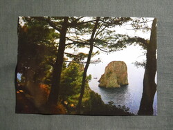 Képeslap,Olaszország,Capri sziget,Faraglioni sziklái látkép,részlet,1970-