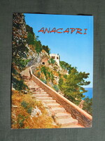 Képeslap,Olaszország,Capri sziget,Anacapri,Villa San Michele látkép,részlet,1970-