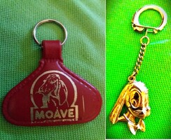 Retro FÉM ÉS BŐR kulcstartó MOÁVE MAGYAR ORSZÁGOS ÁLLATVÉDŐ EGYLET 2 db EGYBE