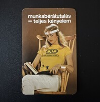 OTP Országos Takarékpénztár munkabérátutalás = teljes kényelem kártyanaptár 1984