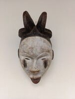 Afrikai maszk patinás fa maszk Punu népcsoport Gabon africká maska afrikanische Maske D705 918 6424