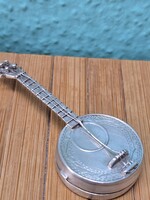 Ezüst miniatűr gitár szelence