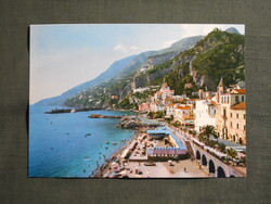 Képeslap,Olaszország,Amalfi,strand,városi látkép,részlet ,1970-