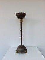 Antik gyertyatartó nagy patinás sárgaréz art deco bauhaus keresztény templomi gyertya tartó 847