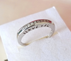 10K gyémánt köves, fehérarany, Ben Moss gyűrű (49-50)