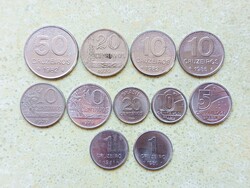 Brazília 11 db Különböző Érme 1 5 10 50 Cruzeiros 10 20 Centavos 1970-1991