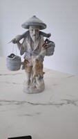 Kínai porcelán halaszó ember figura