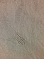 Szép damaszt szalvéta monogram hímzéssel, virágos motívum, hibátlan, 100 éves (4)