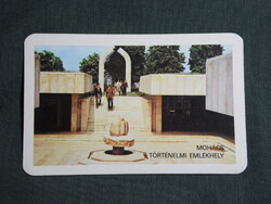 Kártyanaptár,Pécs,Mecsek tourist,Mohács történelmi emlékhely, 1979, (1)