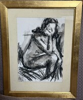 Baranyó Sándor (1920-2001) Fiatal lány rajza