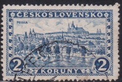 Prága Hradcany Kastély Csehszlovákia 2k Régi Bélyeg 1927