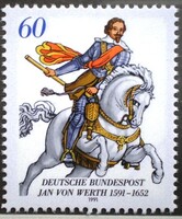 N1504 / Németország 1991 Jan von Werth tábornok bélyeg postatiszta