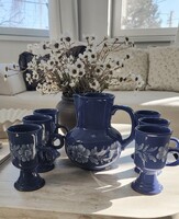 Beautiful flawless 7-piece majolica set from Városlőd