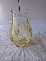 Retro csehszlovák vastag falú üveg váza, Miroslav Klinger 1970