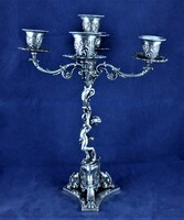 LÉLEGZETELÁLLÍTÓ, ANTIK EZÜST KANDELÁBER, MILÁNÓ, CA. 19300!!!