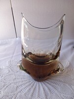 Retro csehszlovák vastag falú üveg váza, Miroslav Klinger 1970