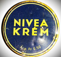 Vintage 1960's Hungarian edition nivea cream metal round classic product box rare piece
