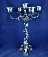 LÉLEGZETELÁLLÍTÓ, ANTIK EZÜST KANDELÁBER, MILÁNÓ, CA. 19300!!!