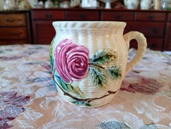 Znaim antik majolika rózsás bögre