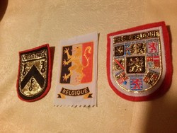 3 db felvarró retró belga szuvenír címer: Belgium, Oostende