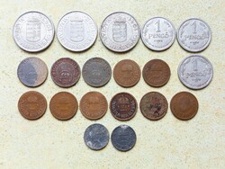 Magyarország 19 db Különböző Érme 2 10 Fillér 1 2 Pengő 1926-1944
