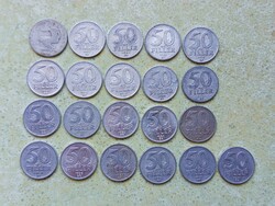 Magyarország 21 db Különböző Érme 50 Fillér 1953-1991
